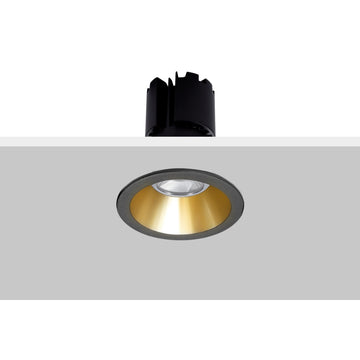 Marco redondo orientable de empotrar AMLA819N / AMLA819B para MR16, fabricado en aluminio, acabado negro con interior cobre de AURO Lighting