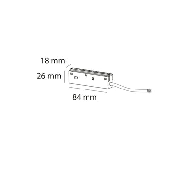 Conector inicial de riel MAGNETO ATENUABLE, acabado negro.