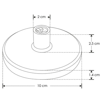 Base de sujeción inferior acabado negro para micro track magnético, incluye conector para fuente de poder.