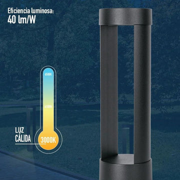 Bolardo LED Cillíndro 9W 55cm luz neutra cálida (3000K) 100-240V de ICON