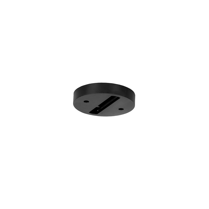 Canope electrificado (Ø 10cm), policarbonato acabado negro, para sobreponer luminarios de riel de la serie ILUTLA de iLumileds