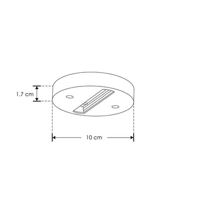 Canope electrificado (Ø 10cm), policarbonato acabado negro, para sobreponer luminarios de riel de la serie ILUTLA de iLumileds