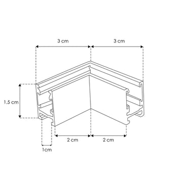 Cople de 90°, frontal para Nano Track magnético NANOTRK10151MB