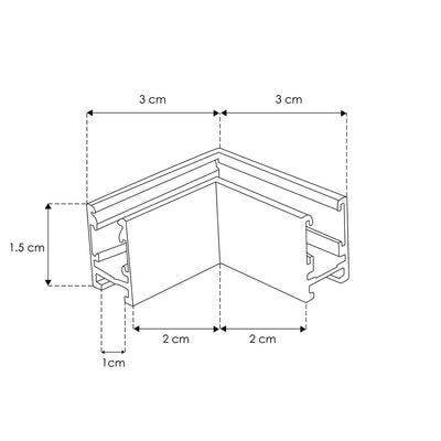 Cople de 90°, frontal para Nano Track magnético NANOTRK10151MB