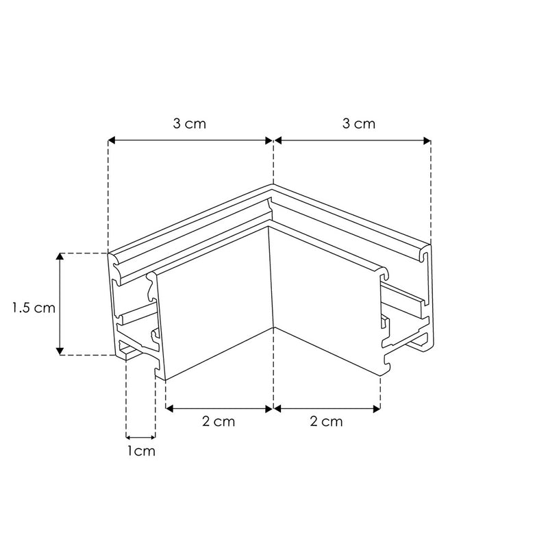 Cople de 90°, frontal para Nano Track magnético NANOTRK10151MB