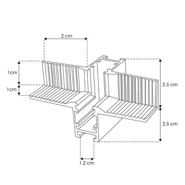 Cople de 90°, interno para Nano Track magnético NANOTRK50151MB