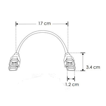 Cople rápido con 15cm de cable, para tiras de LED COB de 9mm de ancho, IP20 de iLumileds