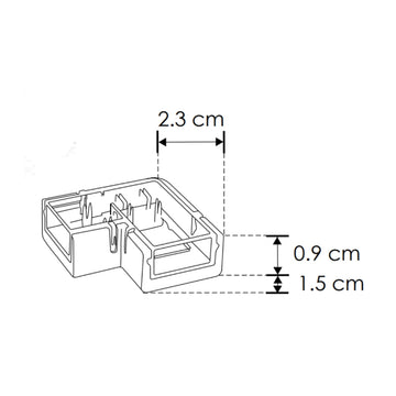Cople rápido en forma de L, para tiras de LED COB de 9mm de ancho, IP20 de iLumileds