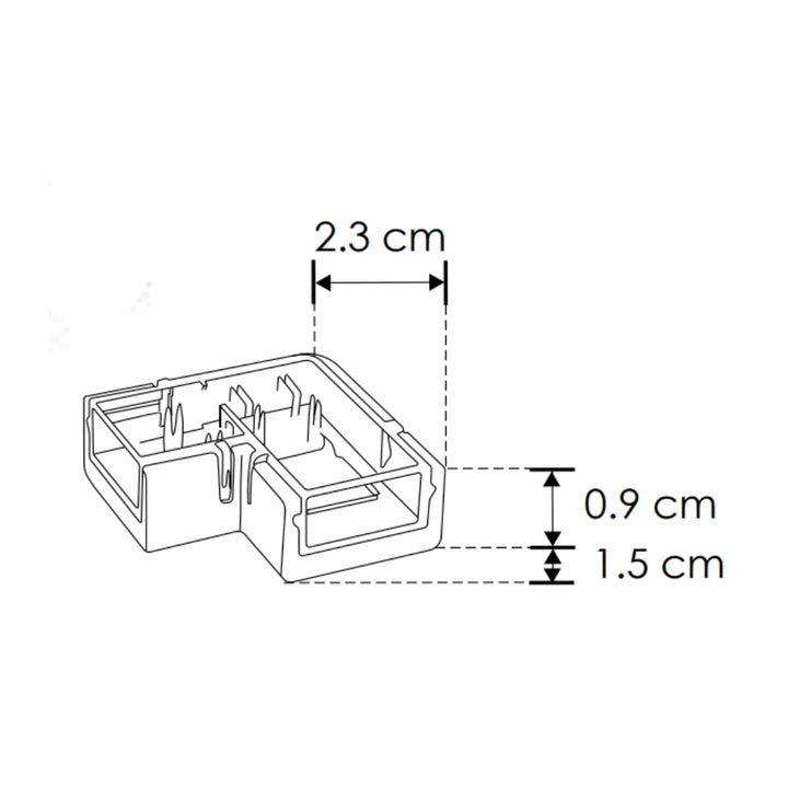 Cople rápido en forma de L, para tiras de LED COB de 9mm de ancho, IP20 de iLumileds