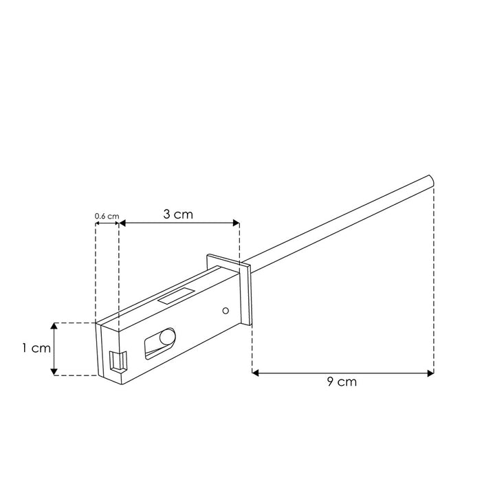 Cople macho con 9cm, cable, acabado negro, para Nano Track magnético de iLumileds