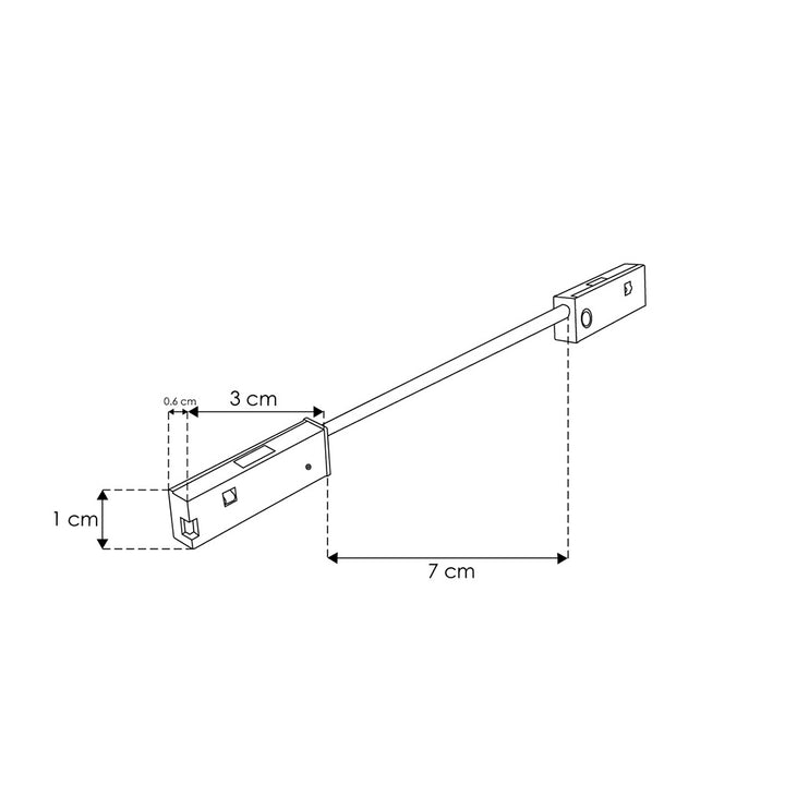 Cople macho-macho con cable de 7cm, acabado negro, para Nano Track magnético de iLumileds