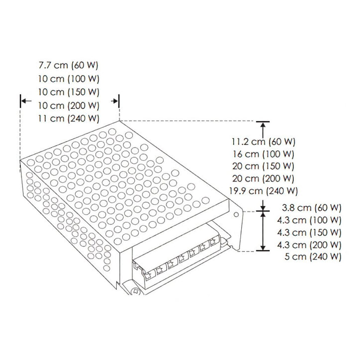 Kit 2pz Fuente de alimentación conmutada 60W (48W máx.) entrada 110-220V ca salida 24V cc, para interiores de iLumileds + 1pz Tira LED COB 12W/m 24V CRI:90 con 512 chips/m rollo 5m cálido (3000K), con auto adhesivo de iLumileds