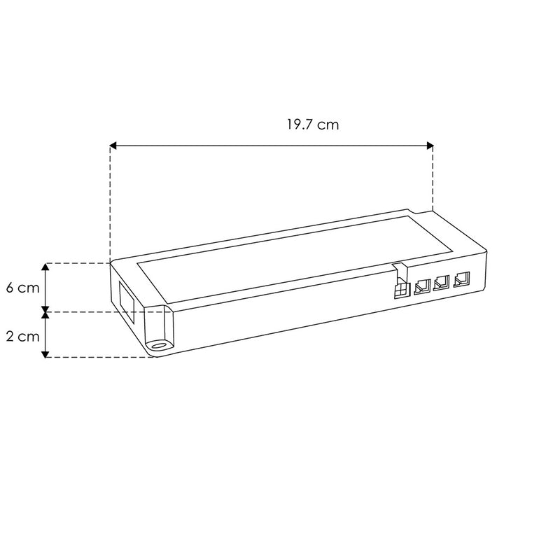 Fuente de alimentación conmutada 100W (80W máx) 24Vcc, para instalación en mobiliario, 100 - 240Vca, incluye cable de alimentación de 1m de largo con clavija de iLumileds