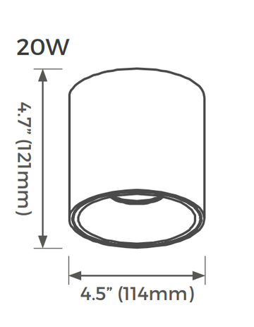 Circular Surface Downlight 40W 40°, luz neutra (4000K) 120-277V, acabado negro de Luceco