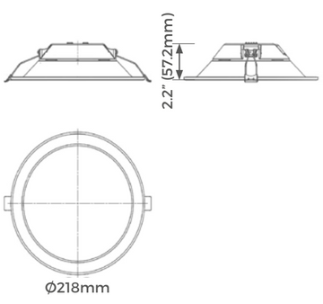 Downlight Carbon Configurable potencia y color de luz selectable (20W /25W / 30W) (cálido 3000K / neutro 4000K / neutro frío 5000K / frío 6000K), IP65 frontal, 120-277V, 0-10V de Luceco