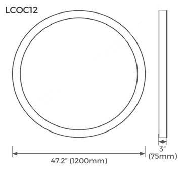 Aro de luz para suspender(Ø120cm) Contour Circular Configurable, potencia y color de luz selectable (60/80/100W) (cálido 3000K / cálido 3500K / neutro 4000K / neutro frío 5000K), acabado aluminio negro 0-10V, 120-277V de Luceco