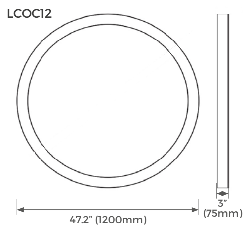 Aro de luz para suspender(Ø120cm) Contour Circular Configurable, potencia y color de luz selectable (60/80/100W) (cálido 3000K / cálido 3500K / neutro 4000K / neutro frío 5000K), acabado aluminio negro 0-10V, 120-277V de Luceco
