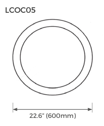 Aro de luz para suspender(Ø60cm) Contour Circular Configurable, potencia y color de luz selectable (30/40/50W) (cálido 3000K / cálido 3500K / neutro 4000K / neutro frío 5000K), acabado aluminio negro, 0-10V, 120-277V de Luceco