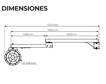 Dock Light de trabajo potencia y color de luz selectable (30W / 50W) (cálido 3000K / neutro 4000K / frío 5000K), con brazo dirigible de acero montaje en muro, 120V de Luceco