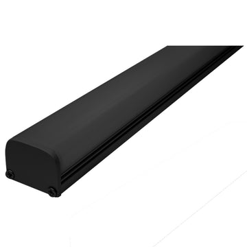 Kit de perfil de aluminio acabado negro para suspender o sobreponer DXA19NKIT. -L:2m A:1.4cm Al:1.8cm- para tira LED, incluye difusor acrílico, kit de 2 grapas y kit de 2 tapas laterales de iLumileds