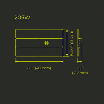 Lineal Highbay Configurable Potencia y color de luz selectable (82W / 123W / 164W / 205W) (Neutro 400K / Neutro Frío 5000K) 120-277V de Luceco - Dimensiones