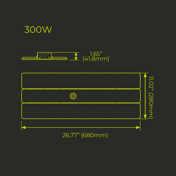 Lineal Highbay Configurable Potencia y color de luz selectable (120W / 180W / 240W / 300W) (Neutro 400K / Neutro Frío 5000K) 120-277V de Luceco - Dimensiones