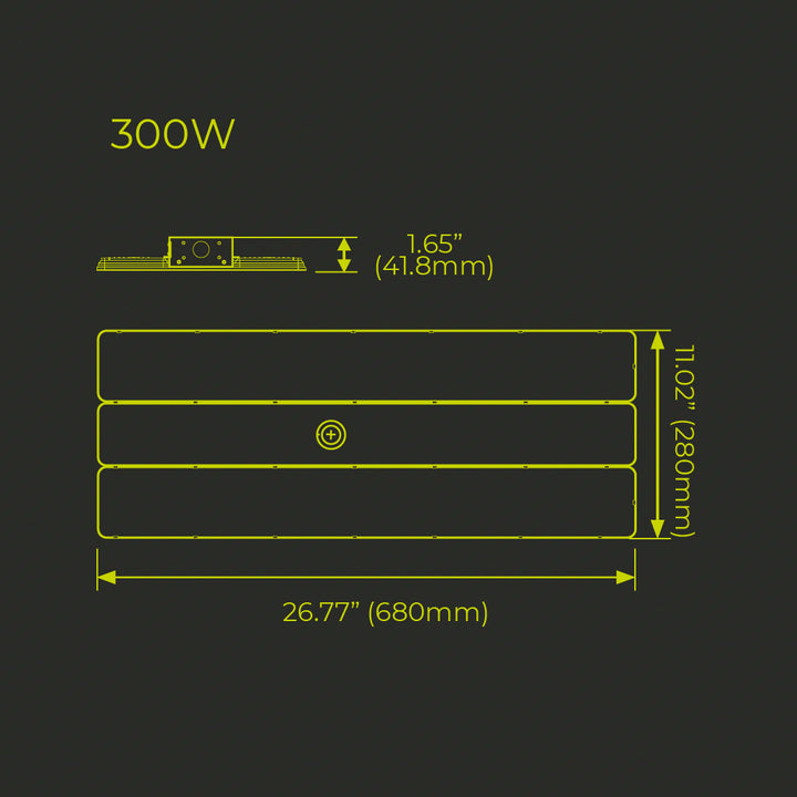 Lineal Highbay Configurable Potencia y color de luz selectable (120W / 180W / 240W / 300W) (Neutro 400K / Neutro Frío 5000K) 120-277V de Luceco - Dimensiones