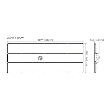 Lineal Highbay Configurable Potencia y color de luz selectable (82W / 123W / 164W / 205W) (Neutro 400K / Neutro Frío 5000K) 120-277V de Luceco
