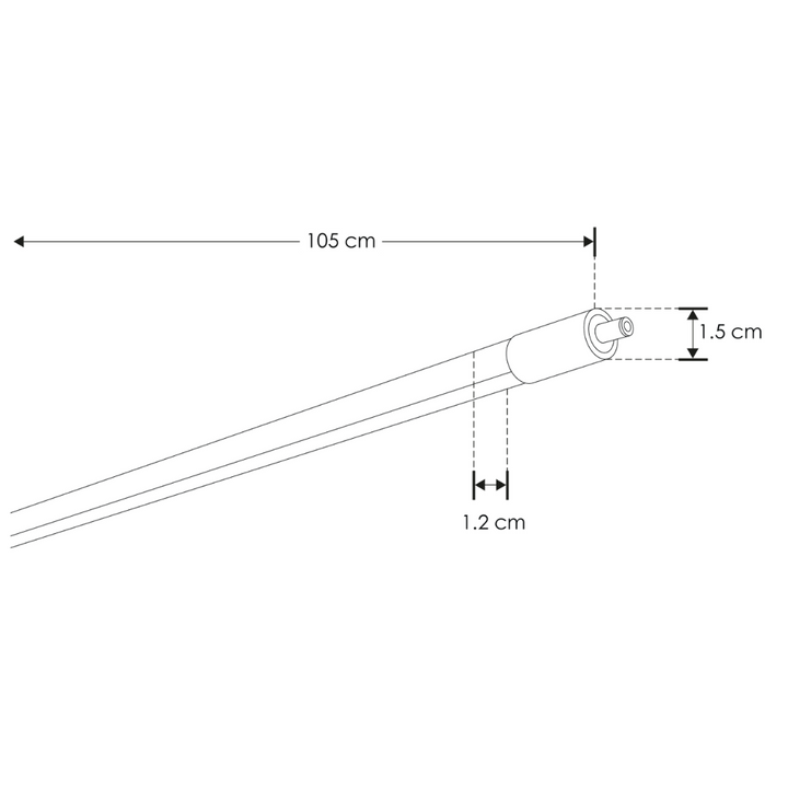 Luminario para sistema RUB CUBE 12W 105cm 100° 24V opción luz cálida (3000K) y neutra (4000K) de iLumileds