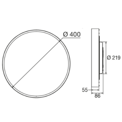 Luminario MULTIROUND 40W luz neutra (3000K) y neutra (4000K) (Ø40cm) para sobreponer acabado negro 100-240V de Ledvance