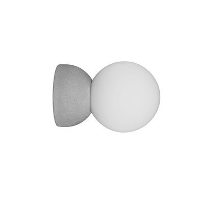 Luminario de yeso para sobreponer con esfera de cristal para foco G9 opción acabado gris o blanco de línea Europea iLumileds