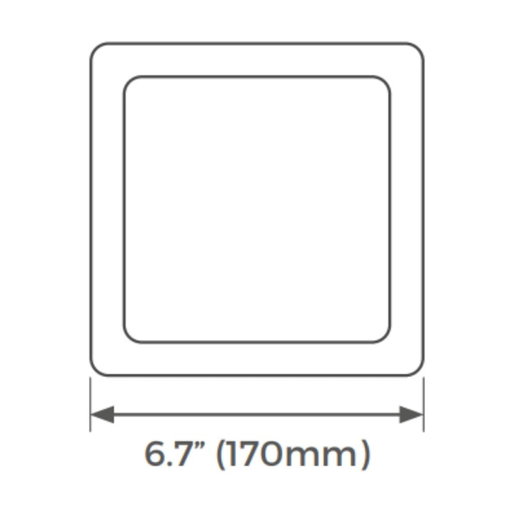 Panel Esscence Square 12W (17x17m) para empotrar o sobreponer (incluye marco), color de luz selectable (cálido -3000K / neutro - 4000K / frío -5000K), acabado blanco, 120-277V de Luceco