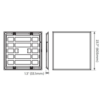 LuxPanel LED 40W 604.3mm x 604.3mm, color de luz frío (6500K) 30mil hr 120-277V, Essence de Luceco