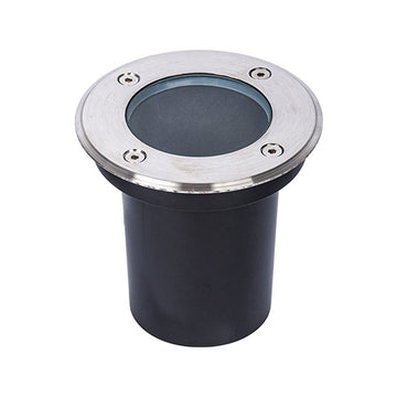 Luminario para empotrar en piso con tapa cirular para lámpra MR16 GU10 (housing incluido) de ICON