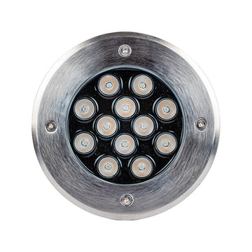 Luminario LED 12W 30° para empotrar en piso luz cálida (3000K) 85-265V de ICON