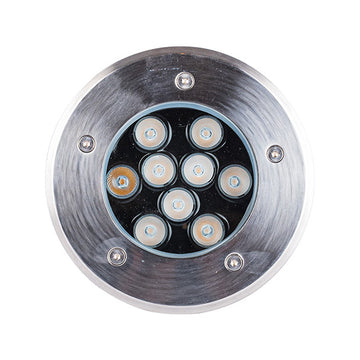 Luminario LED 9W 30° para empotrar en piso luz cálida (3000K) 85-265V de ICON