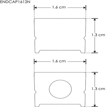 Kit de 2 tapas laterales negras para perfil de aluminio PA1612N de plástico