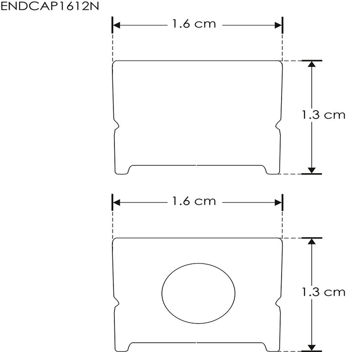 Kit de 2 tapas laterales negras para perfil de aluminio PA1612N de plástico