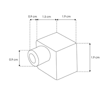 Terminación con agujero para tiras led modelos LA283548WW30X45, LA283548W30X45, LA283548WW30 y LA283548W30, de silicón de iLumileds