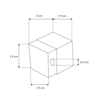 Terminación con agujero inferior para tiras led modelos LA283548WW30X45, LA283548W30X45, LA283548WW30 y LA283548W30, de silicón de iLumileds