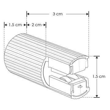 Tapa final acabado negro para micro track magnético, incluye conector para fuente de poder de iLumileds