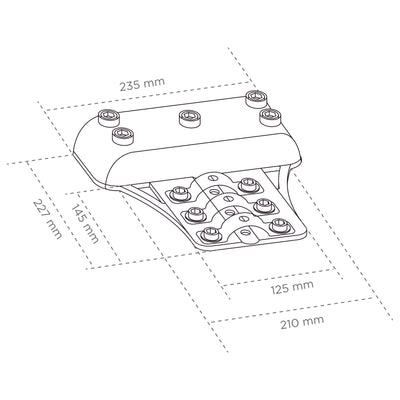 Accesorio para convertir línea proyectores EXL en luminaria tipo suburbana; apta para EXL100, EXL150 y EXL200 de Megamex