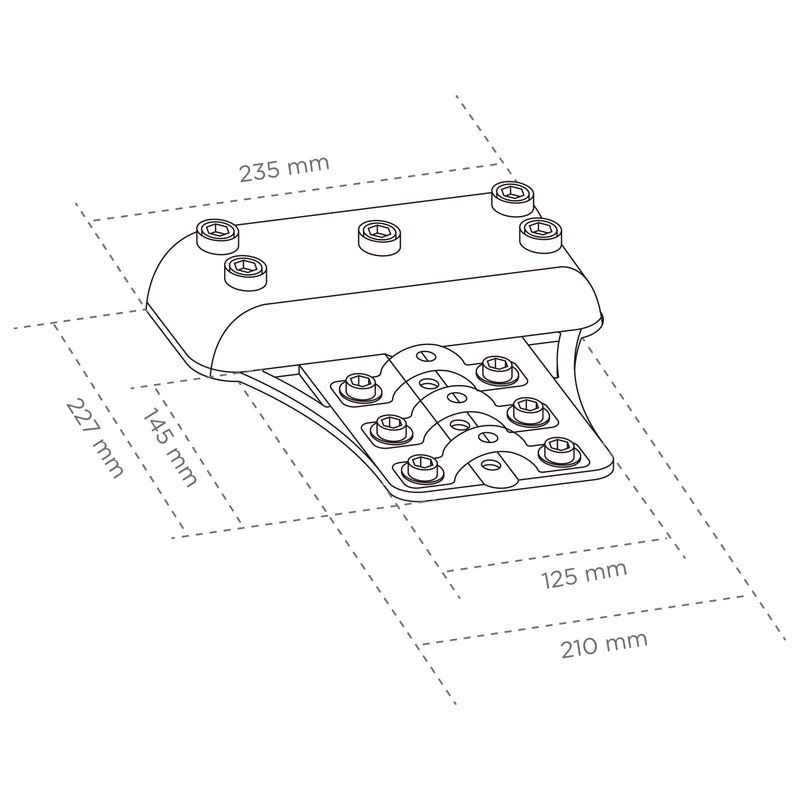 Accesorio para convertir línea proyectores EXL en luminaria tipo suburbana; apta para EXL100, EXL150 y EXL200 de Megamex