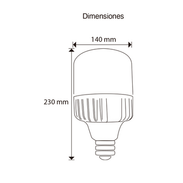 Foco Alta Potencia LED 50W E26/E40 (incluye  adaptador a E40) 100-240V luz fría (6500K) cuerpo aluminio de ICON