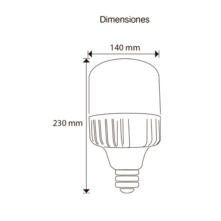Foco Alta Potencia LED 50W E26/E40 (incluye  adaptador a E40) 100-240V luz fría (6500K) cuerpo aluminio de ICON