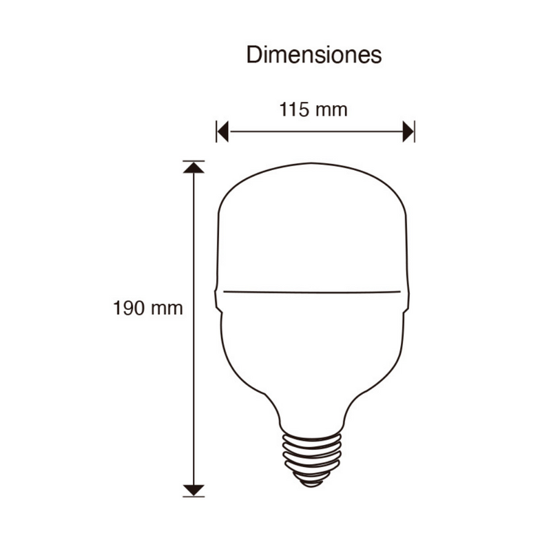 Foco Alta Potencia LED 50W E26 100-240V luz fría (6500K) cuerpo plástico de ICON