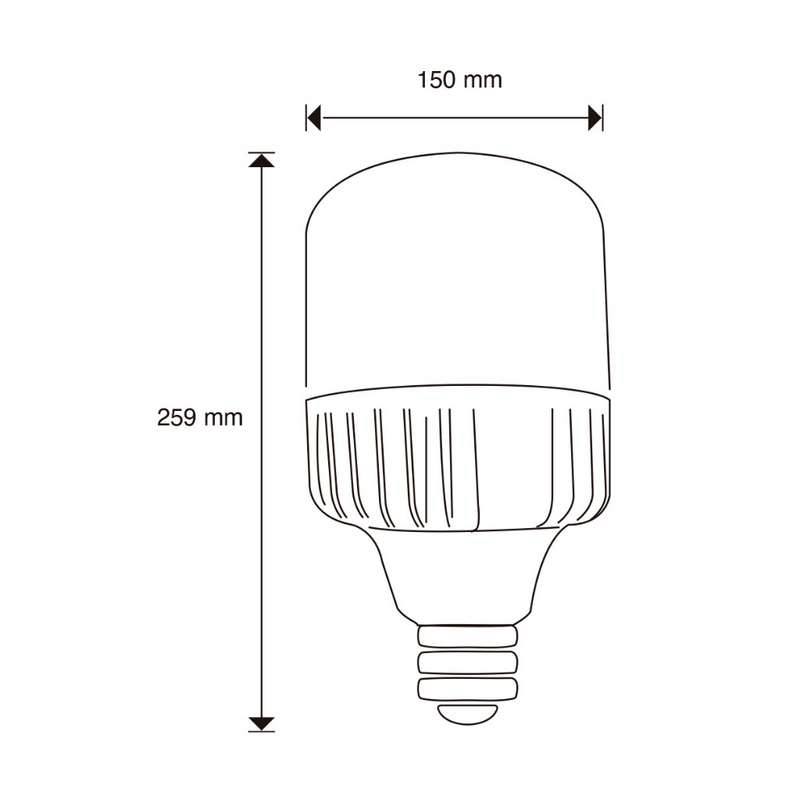 Foco Alta Potencia LED 80W E26/E40 (incluye  adaptador a E40) 100-277V luz fría (6500K) cuerpo aluminio de ICON