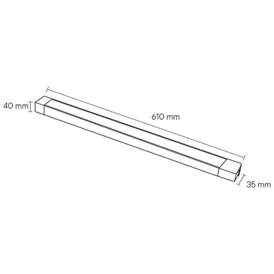 Luminario lineal 35W 60.7cm luz neutra (4100K) 100-260Vpara riel de Megamex