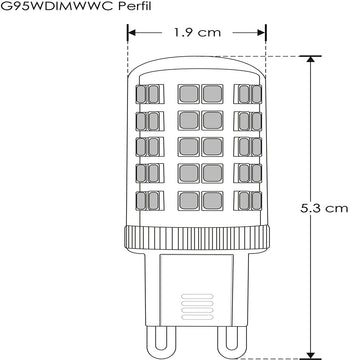 Foco atenuable tipo cacahuate 5W atenuable 110-127V color de luz neutro cálido (3000K) base G9 de iLumileds
