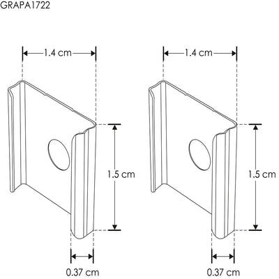 Kit de 2 grapas de sujeción para perfil de aluminio ILUPA1722UGR y ILUPA1722NUGR de iLumileds (No se vende individual)